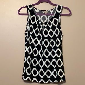 Banana Republic Black Patterned Top, Small Pet